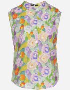 sophyline Cămașă Violet-Verde din Bumbac cu Model Floral Natiana