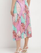 sophyline Fustă Fuchsia Plisată Midi din Material Satinat Revipa