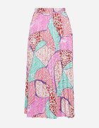 sophyline Fustă Fuchsia Plisată Midi din Material Satinat Revipa
