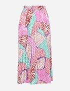 sophyline Fustă Fuchsia Plisată Midi din Material Satinat Revipa