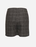 sophyline Fustă Pantaloni scurți Gri cu Pliuri în carouri Tenara