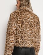 sophyline Geacă Maro de Blană artificială cu Vâscoză cu imprimeu leopard cu buzunare oblice Eltinnia