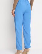 sophyline Pantaloni Albaștri Eleganți cu talie înaltă cu picioare drepte și elastic în talie Althema