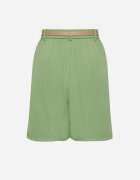 sophyline Pantaloni scurți Elegante Verde cu Vâscoză cu O curea suplimentară cu cataramă Resella