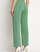 sophyline Pantaloni Verzi Eleganti Largi cu Talie Elastică și Fermoar Barcarola