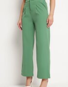 sophyline Pantaloni Verzi Eleganti Largi cu Talie Elastică și Fermoar Barcarola