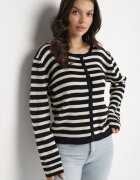 sophyline paris Cardigan Bleumarin Clasic cu Viscoză în Dungi Ivelreia