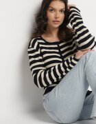 sophyline paris Cardigan Bleumarin Clasic cu Viscoză în Dungi Ivelreia