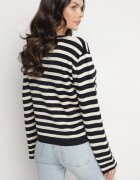 sophyline paris Cardigan Bleumarin Clasic cu Viscoză în Dungi Ivelreia