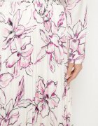 sophyline paris Fustă Alb-Fucsia cu vâscoză decorată cu pliuri și model floral Firavia