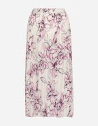 sophyline paris Fustă Alb-Fucsia cu vâscoză decorată cu pliuri și model floral Firavia