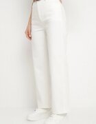 sophyline paris Pantaloni Albi Din bumbac Largi Cu talie înaltă și Curea Laviriva