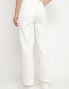 sophyline paris Pantaloni Albi Din bumbac Largi Cu talie înaltă și Curea Laviriva