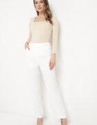 sophyline paris Pantaloni Albi Regular cu Talie Înaltă și Picioare Drepte Arcadiasa