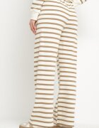 sophyline paris Pantaloni de trening Bej cu Bumbac croială largă în dungi Fenorila