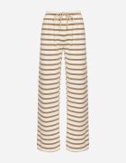 sophyline paris Pantaloni de trening Bej cu Bumbac croială largă în dungi Fenorila