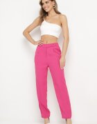 sophyline paris Pantaloni Fucsia Regular cu Talie Înaltă și Croială Dreaptă Arcadiasa