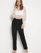 sophyline paris Pantaloni Negri Regular cu Talie Înaltă și Crăci Drepti Arcadiasa