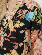 sophyline Rochie Negru-Roz Tip Petrecută cu Model Floral Anaviera