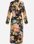 sophyline Rochie Negru-Roz Tip Petrecută cu Model Floral Anaviera