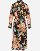 sophyline Rochie Negru-Roz Tip Petrecută cu Model Floral Anaviera