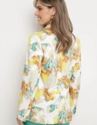 sophyline Sacou cu două rânduri de nasturi Bej-Galben cu model abstract Tie-Dye Floretellia