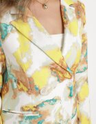 sophyline Sacou cu două rânduri de nasturi Bej-Galben cu model abstract Tie-Dye Floretellia