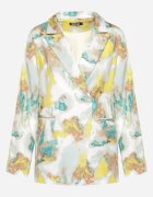 sophyline Sacou cu două rânduri de nasturi Bej-Galben cu model abstract Tie-Dye Floretellia