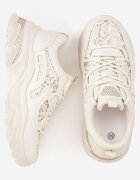 sport Sneakers Bej cu talpă groasă cu inserții din dantelă și zirconii Sephialle