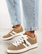 sport Sneakers Bej închis cu Două Barete Galtewi