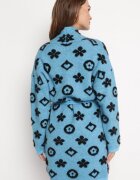 studio eleven Cardigan Albastru cu Imprimeu Floral Grafic și Cordon Legat Juulia
