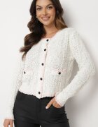 studio eleven Cardigan Bej cu Vâscoză cu nasturi și imitație de buzunare Liales