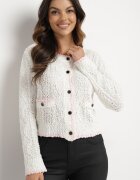 studio eleven Cardigan Bej cu Vâscoză cu nasturi și imitație de buzunare Liales