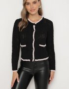 studio eleven Cardigan Negru cu Vâscoză cu nasturi și imitație de buzunare Liales