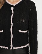 studio eleven Cardigan Negru cu Vâscoză cu nasturi și imitație de buzunare Liales