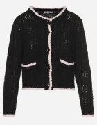 studio eleven Cardigan Negru cu Vâscoză cu nasturi și imitație de buzunare Liales