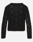 studio eleven Cardigan Negru cu Vâscoză cu nasturi și imitație de buzunare Liales