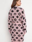 studio eleven Cardigan Roz cu Model Grafic Floral și Cordon Legat Juulia