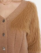 studio eleven Cardigan Scurt Maro Decorat cu Tricot Pufos Sacia