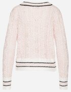 studio eleven Cardigan scurt roz cu nasturi din viscoză cu dungi și nasturi decorativi Lialana