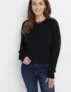 studio eleven Pulover Negru cu manșete elastice la mâneci Ceshia