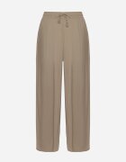 Sublevel Pantaloni Verde închis din Viscoză cu croială largă decorați cu șnur Natamia