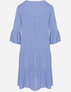 Sublevel Rochie Albastră Cloș din Viscoză cu Volane Izleia