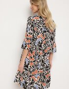 Sublevel Rochie cloș din vâscoză negru-bej cu model abstract Liracalia