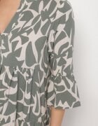 Sublevel Rochie cloș verde închisă din viscoză cu model abstract Liracalia