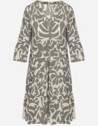 Sublevel Rochie cloș verde închisă din viscoză cu model abstract Liracalia