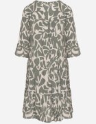 Sublevel Rochie cloș verde închisă din viscoză cu model abstract Liracalia