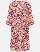 Sublevel Rochie Galben-Bordo de Viscoză Evazată cu Model Abstract Liracalia