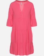 Sublevel Rochie Roz închis Evazată din Viscoză cu Volane Izleia