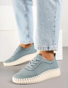 super mode Adidași Ajurați Albastri cu Talpă Groasă cu Relief Ronele